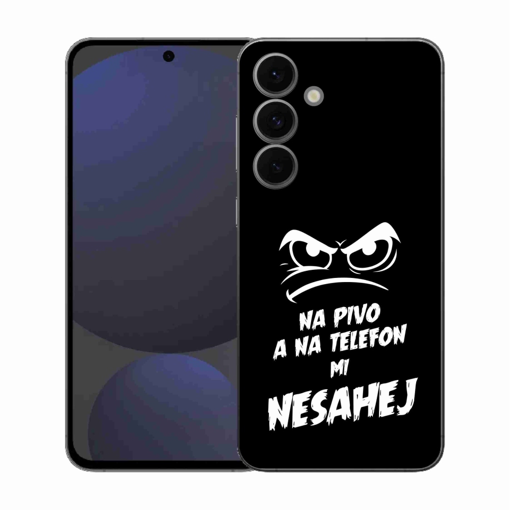 Gélový kryt mmCase na Samsung Galaxy S25 FE - pivný motív 2 čierne pozadie