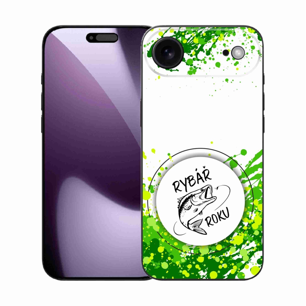 Gélový kryt mmCase na iPhone 17 Air - rybár roka biele pozadie