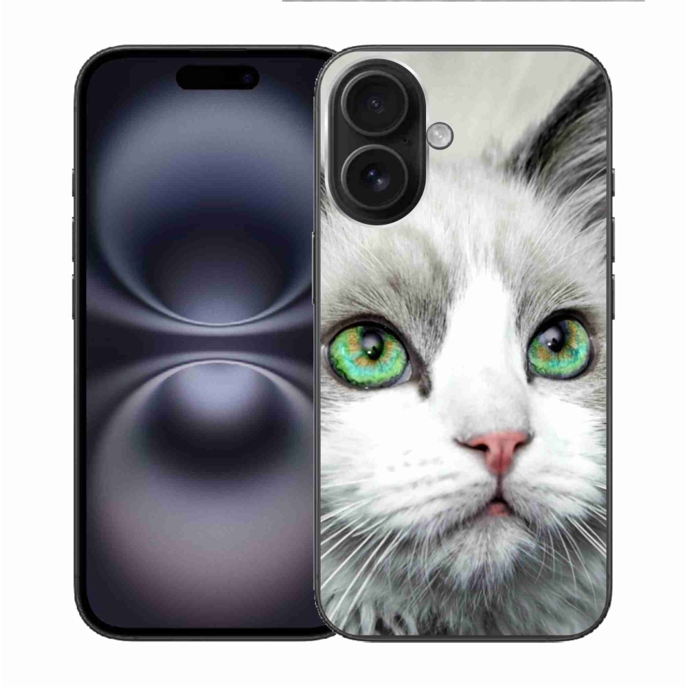 Gélový kryt mmCase na iPhone 16 - mačacie pohľad