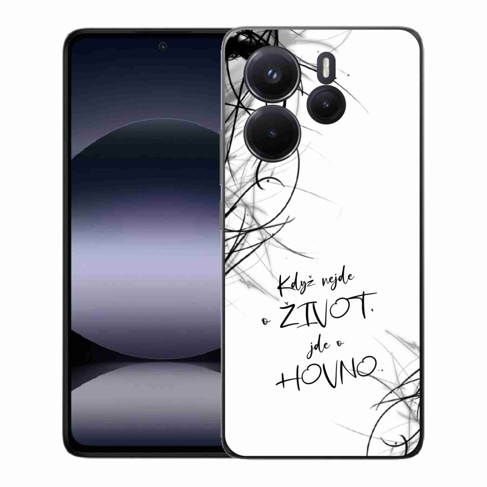 Gélový kryt mmCase na Xiaomi Redmi Note 14 - vtipný text 16 biele pozadie