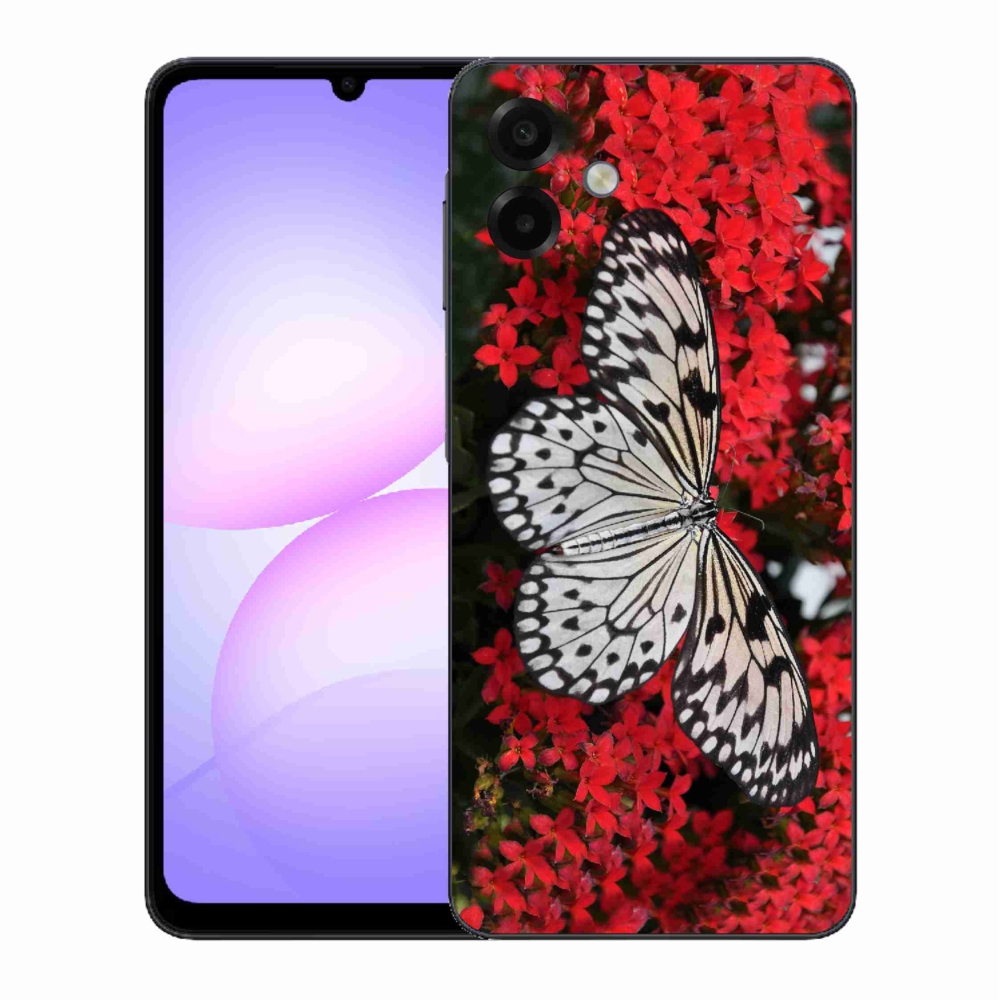 Gélový kryt mmCase na Samsung Galaxy A07 4G - čiernobiely motýľ 1