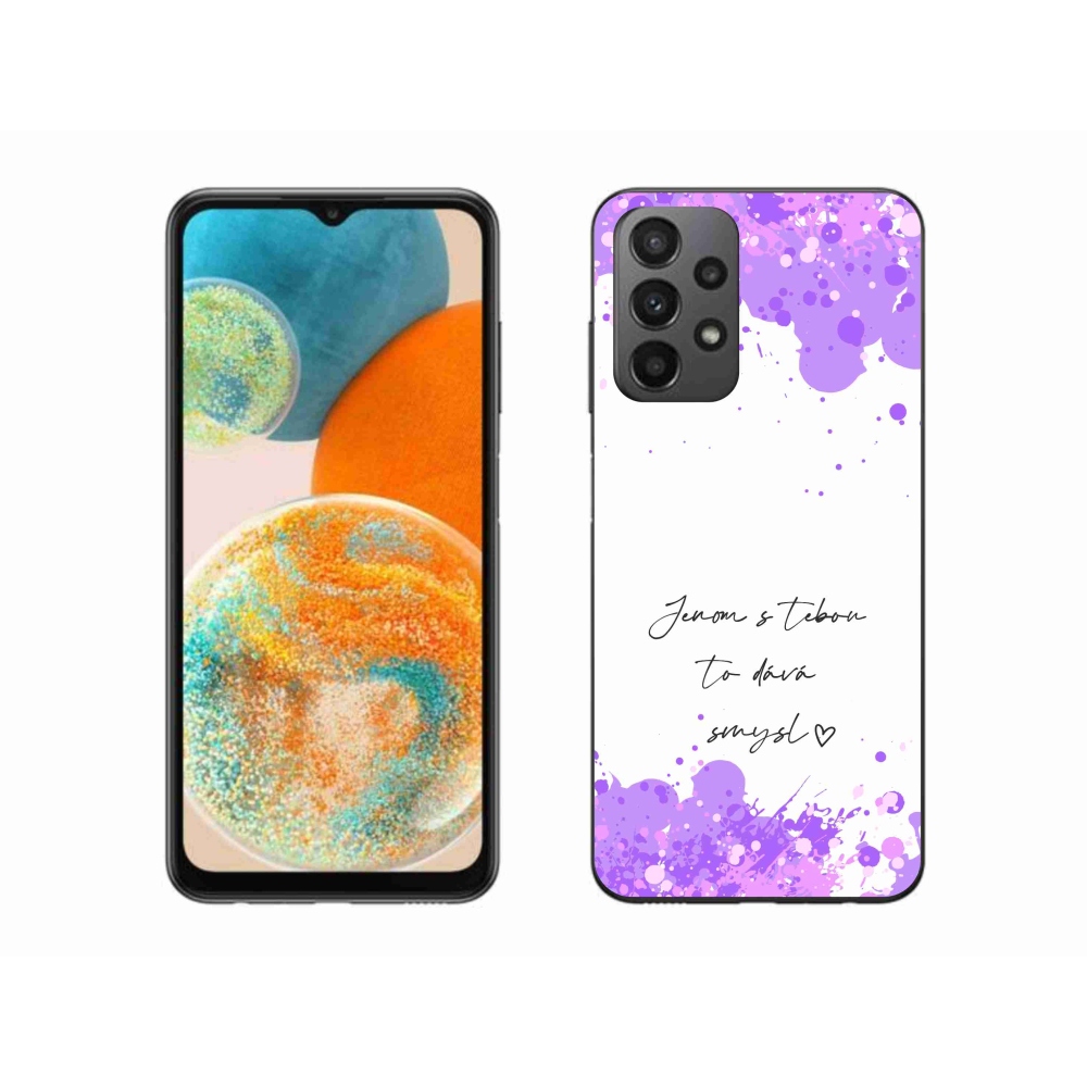 Gélový kryt mmCase na Samsung Galaxy A23 4G/5G - zamilovaný text biele pozadie
