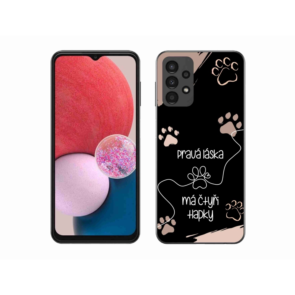 Gélový kryt mmCase na Samsung Galaxy A13 4G - psí motív 1 čierne pozadie