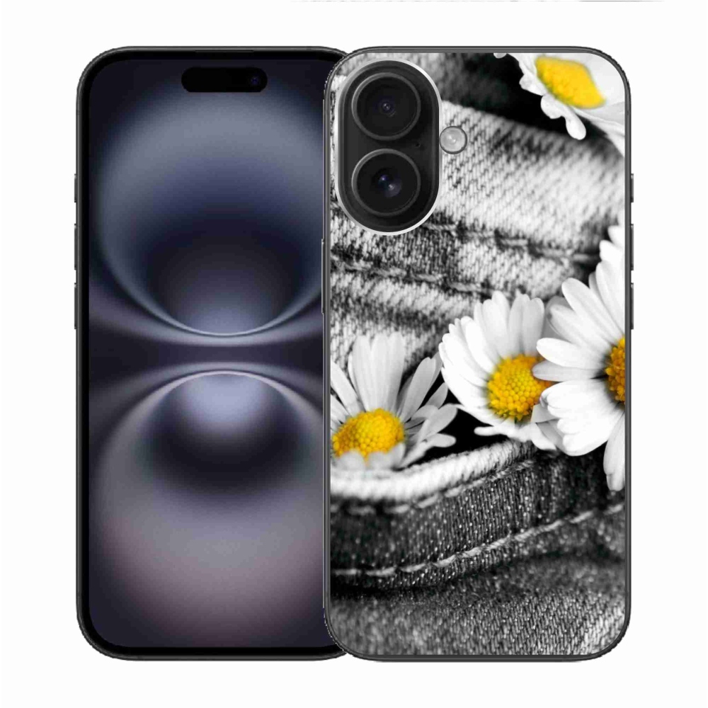 Gélový obal mmCase na iPhone 16 - margarétky