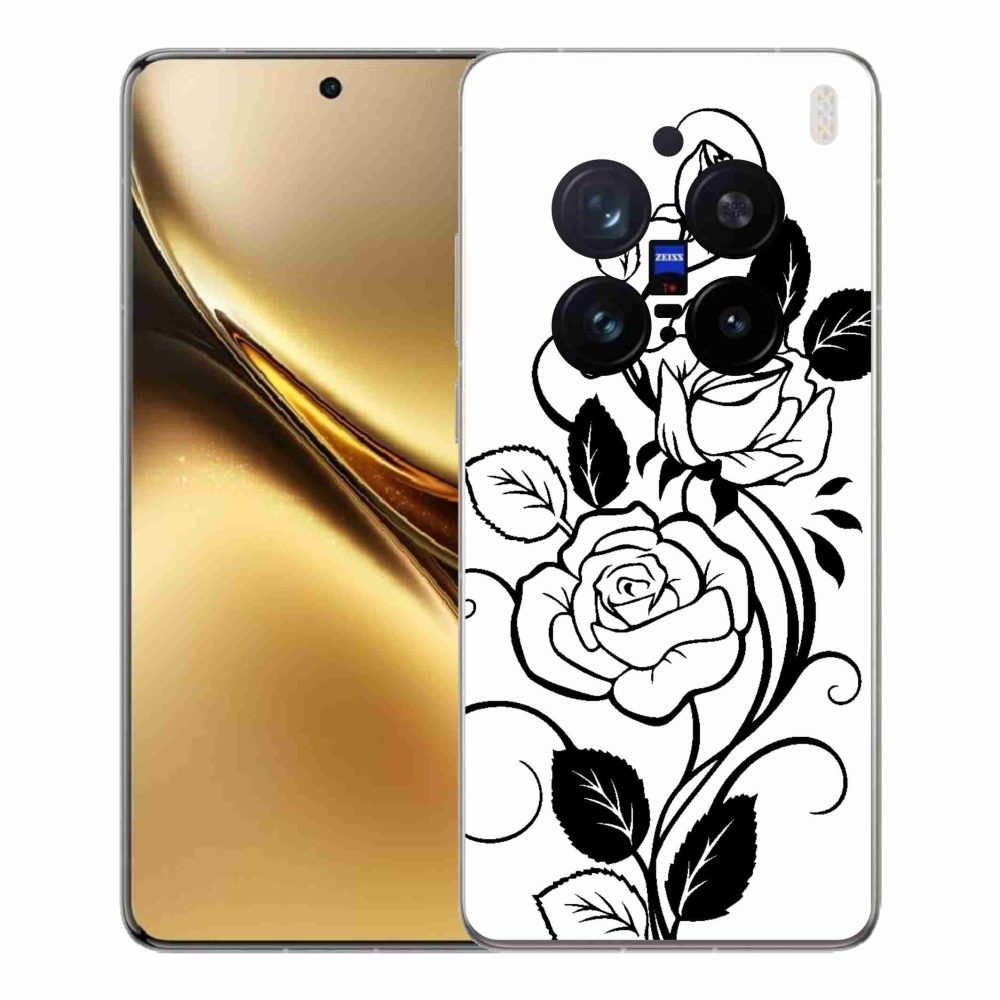 Gélový kryt mmCase na Vivo X200 Pro 5G - čiernobiela ruža