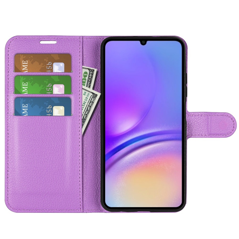 Litchi knižkové púzdro na Samsung Galaxy A07 4G - fialové