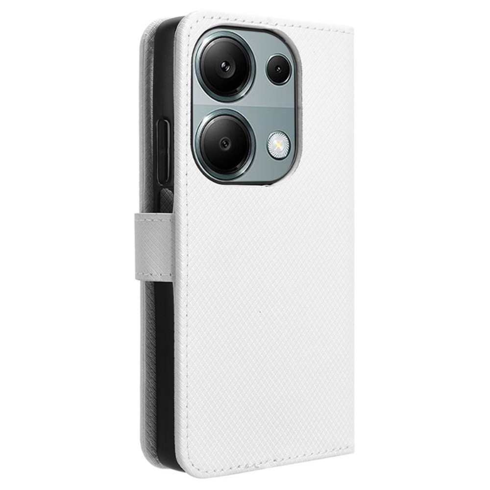 Diamond knižkové púzdro na Xiaomi Redmi Note 14S/Note 13 Pro 4G/Poco M6 Pro - biele