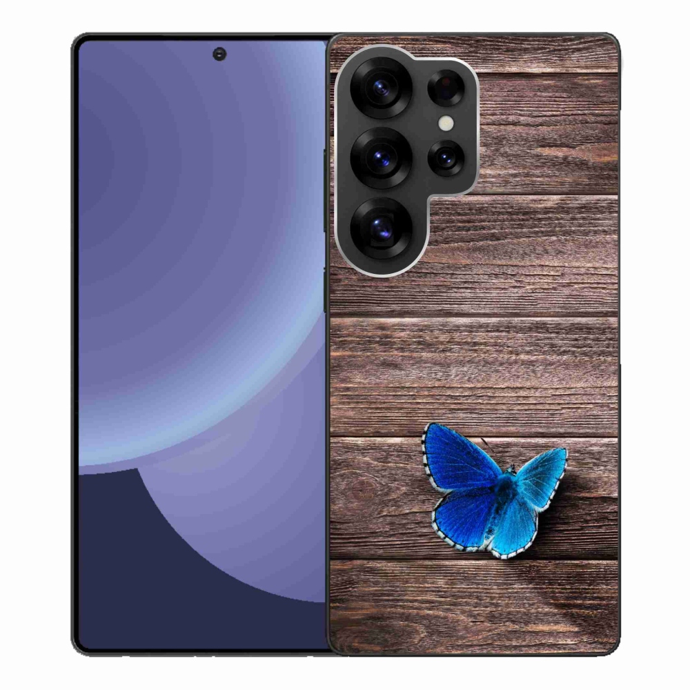 Gélový kryt mmCase na Samsung Galaxy S25 Ultra - modrý motýľ 1