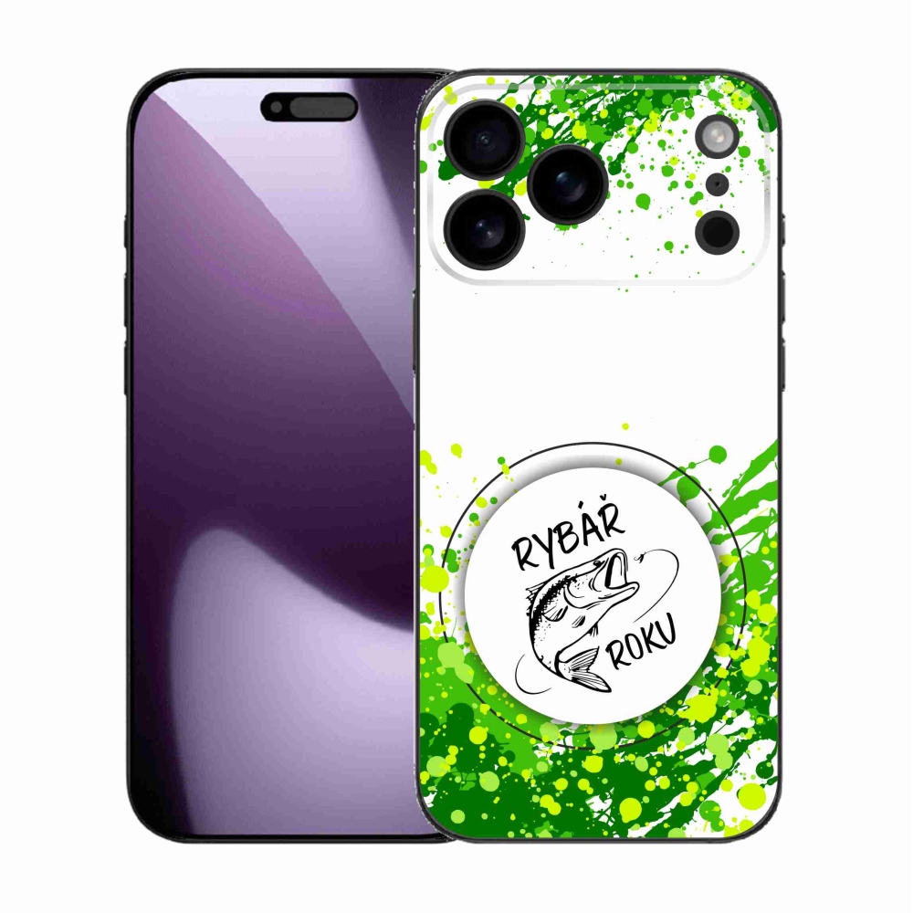 Gélový kryt mmCase na iPhone 17 Pro Max - rybár roku biele pozadie