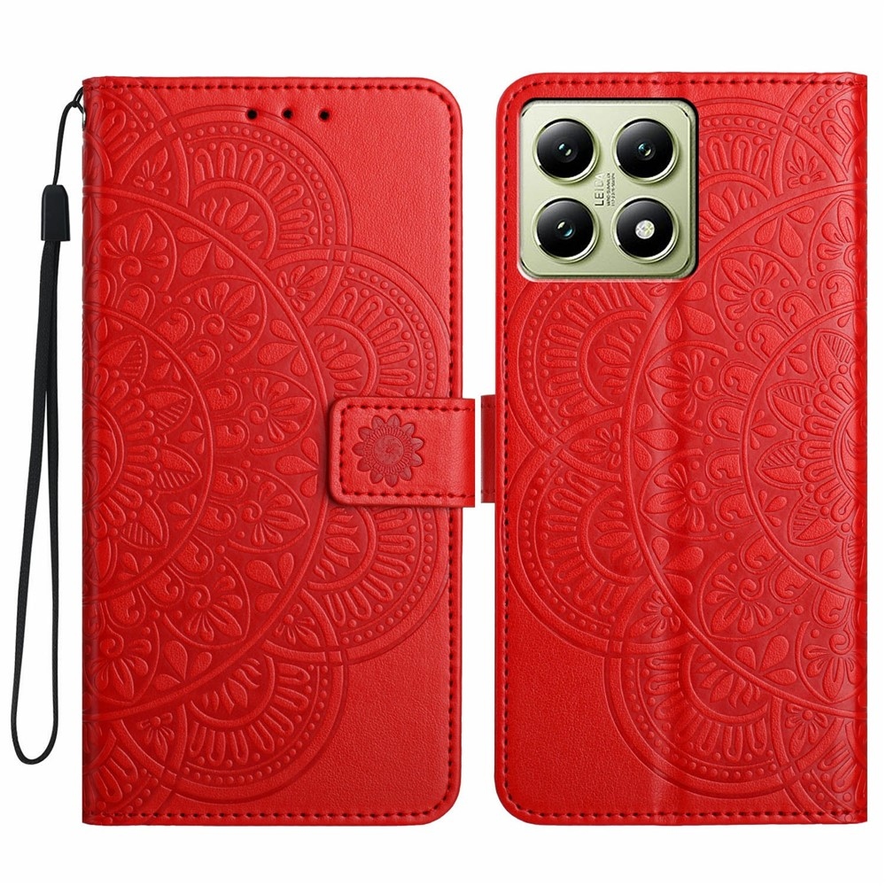 Mandala knižkové púzdro na Xiaomi 15T Pro - červené