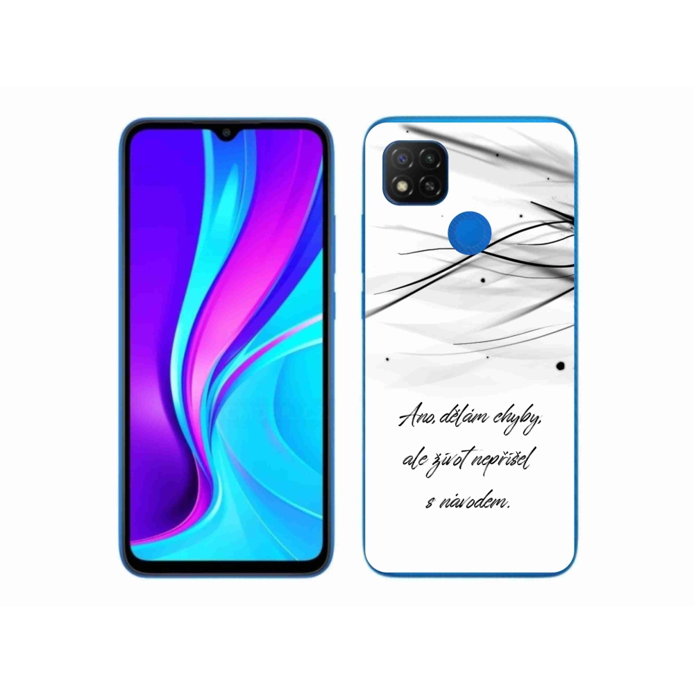 Gélový kryt mmCase na Xiaomi Redmi 9C - citát biele pozadie