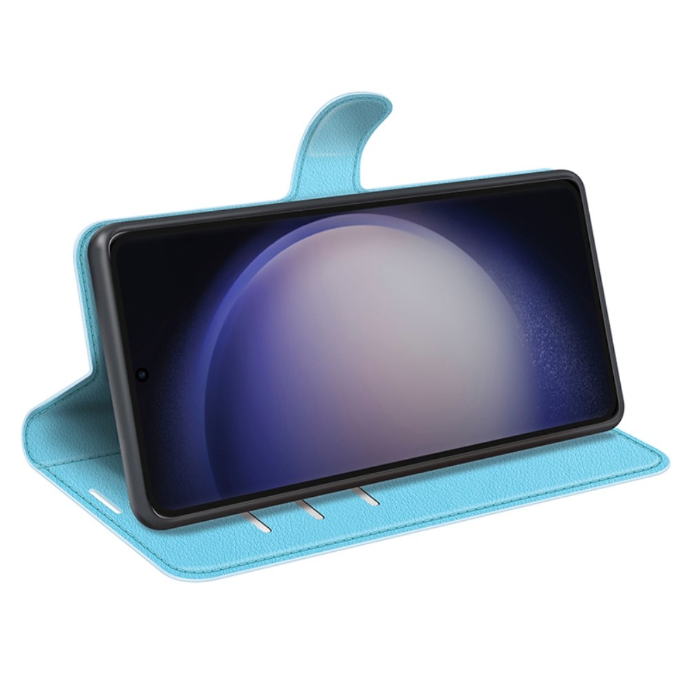 Litchi knižkové púzdro na Samsung Galaxy S24 Ultra - modré