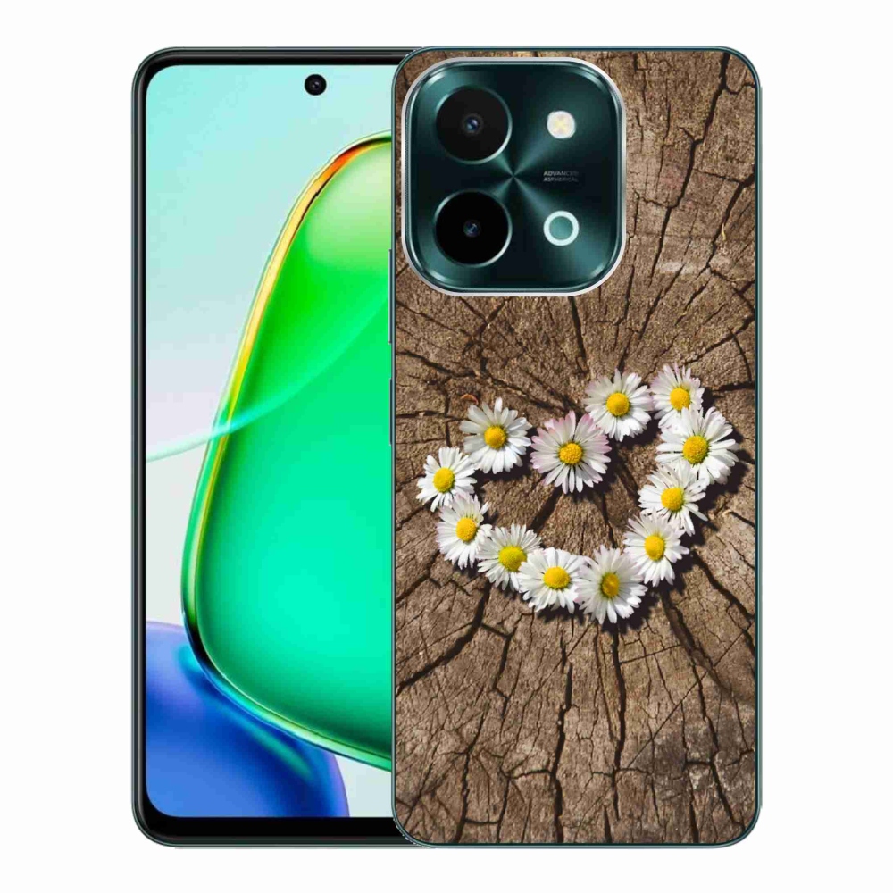 Gélový kryt mmCase na Vivo Y28 - srdce z margaréty