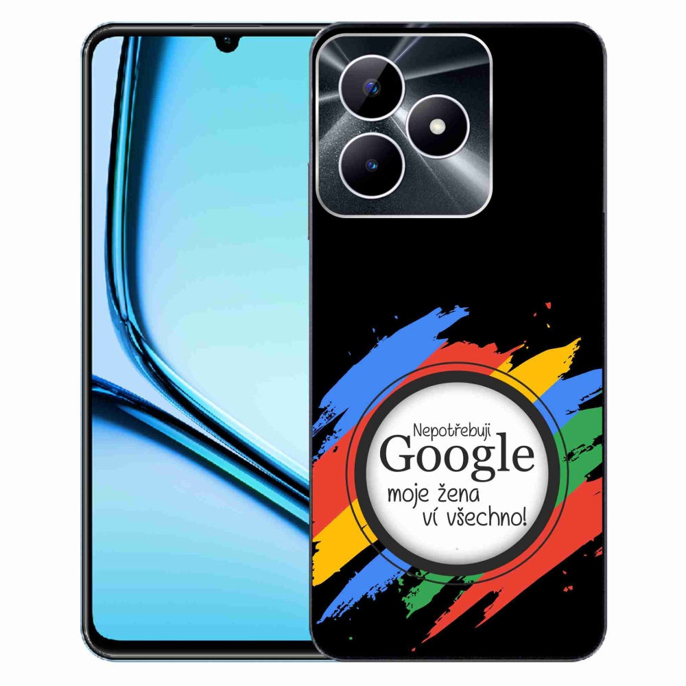 Gélový kryt mmCase na Realme Note 50 - žena vie všetko čierne pozadie