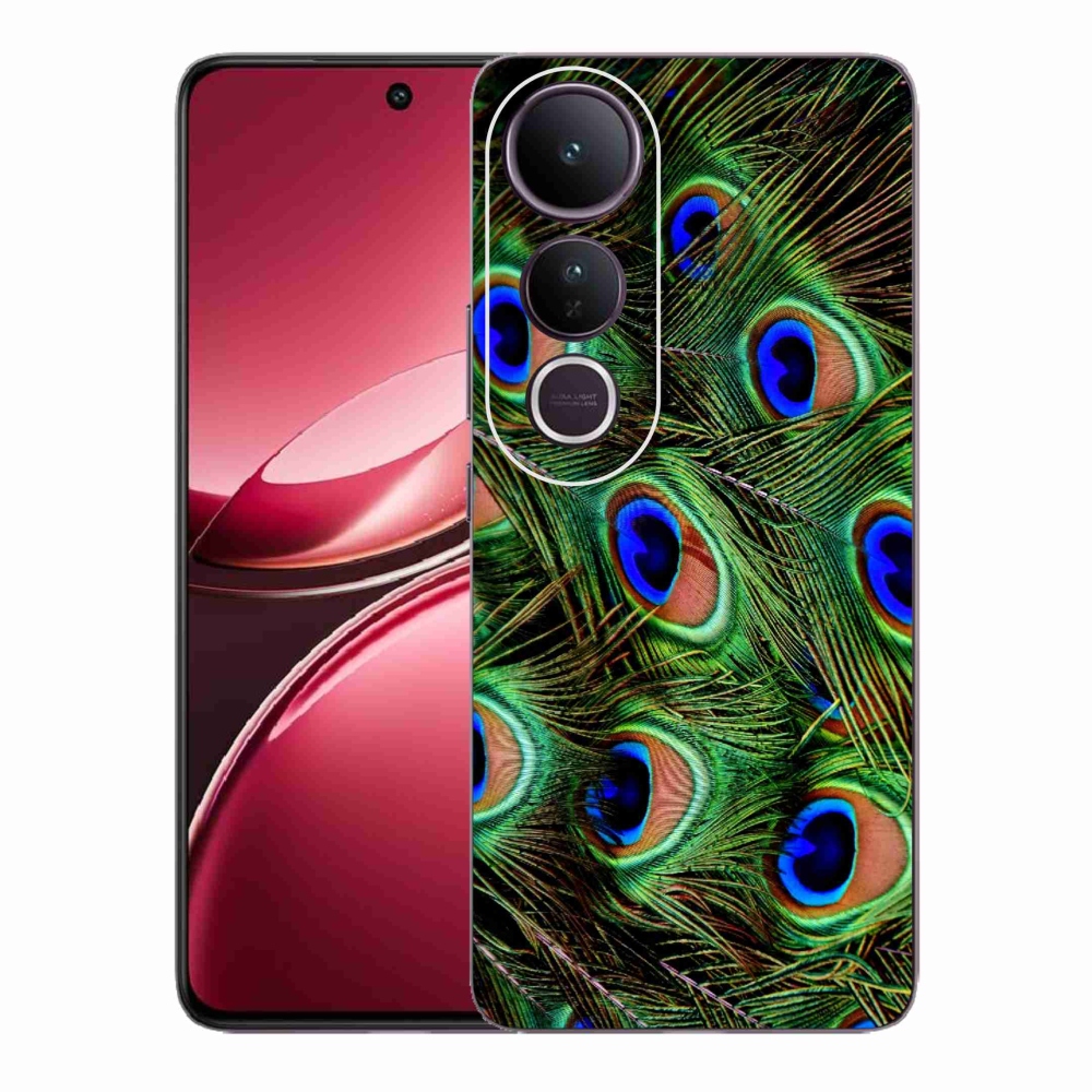Gélový kryt mmCase na Vivo V50 Lite 4G/5G - pávie perie