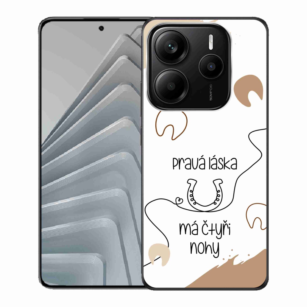 Gélový kryt mmCase na Xiaomi Redmi Note 14 5G - koňský motív biele pozadie