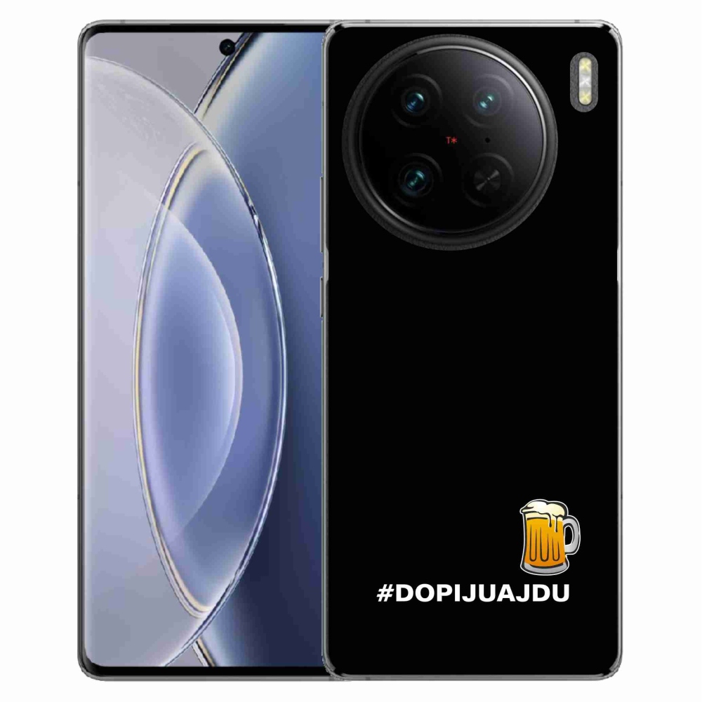 Gélový kryt mmCase na Vivo X90 Pro - pivný motív 1 čierne pozadie