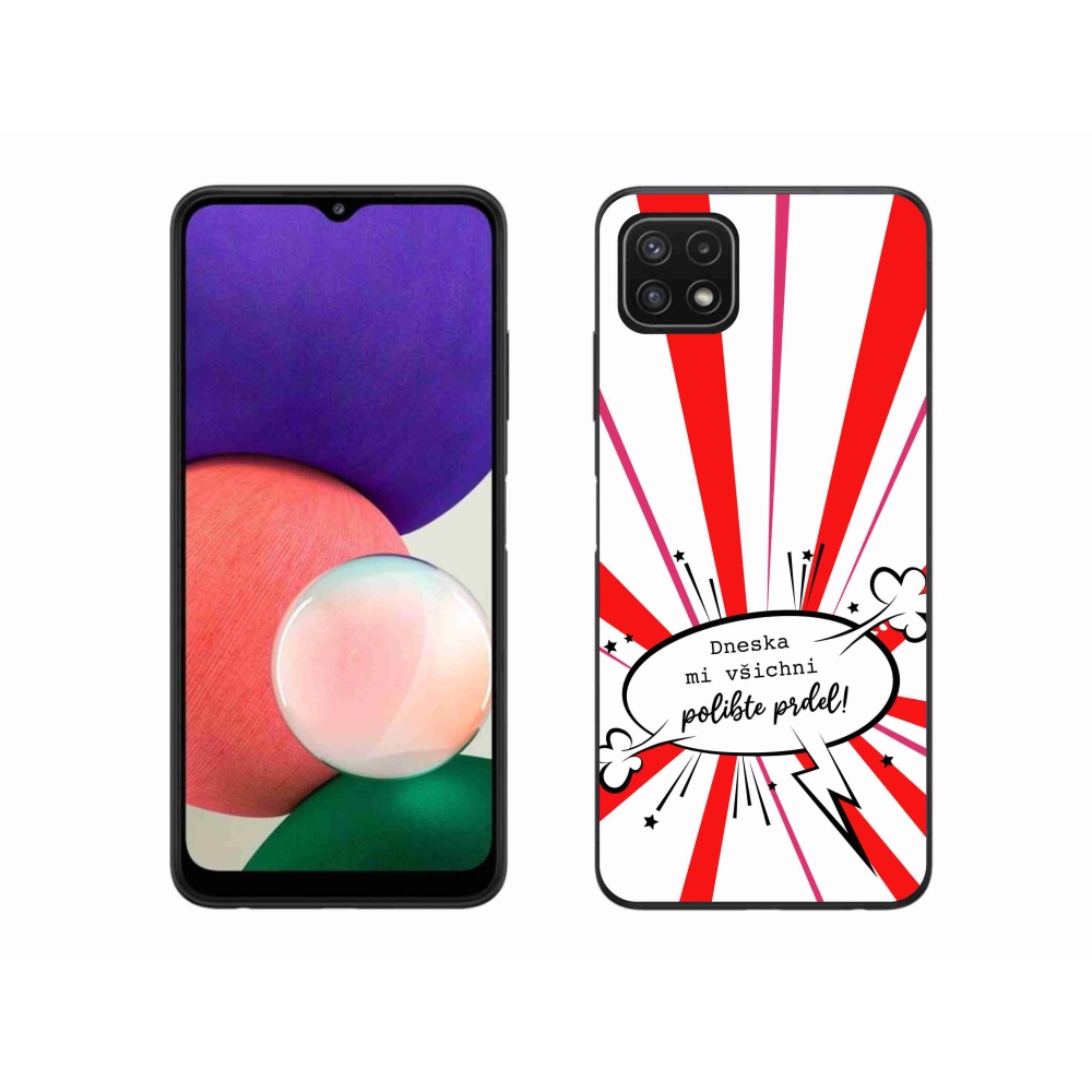 Gélový kryt mmCase na Samsung Galaxy A22 5G - vtipný text 15 biele pozadie
