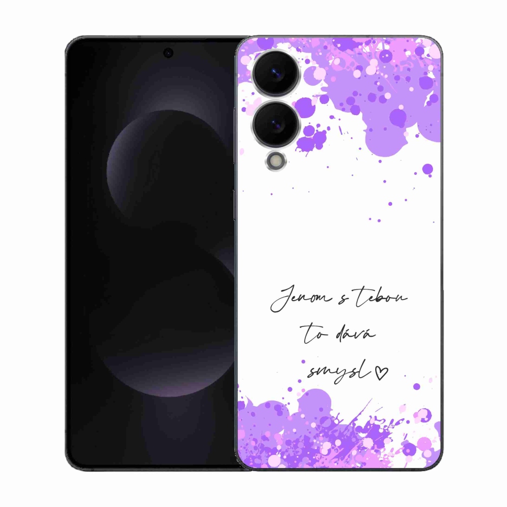 Gélový kryt mmCase na Samsung Galaxy S25 Edge - zamilovaný text biele pozadie