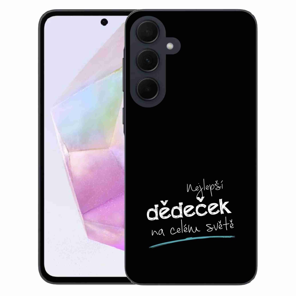 Gélový kryt mmCase na Samsung Galaxy A35 5G - najlepší starý otec 3 čierne pozadie