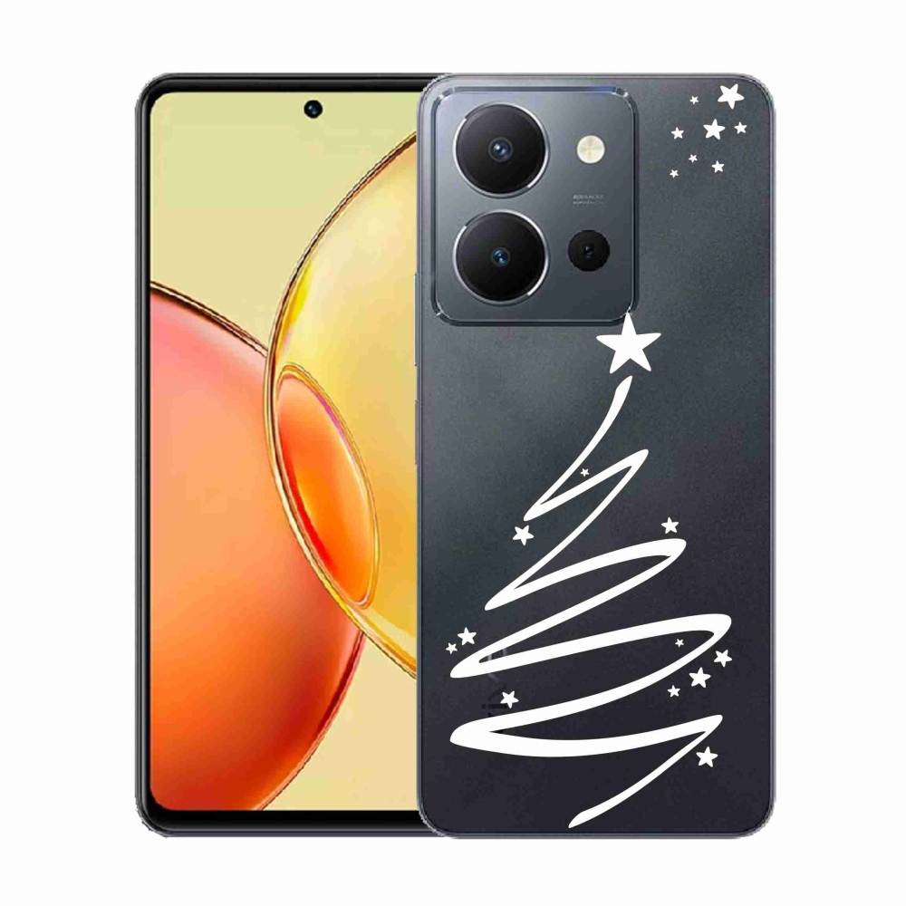 Gélový kryt mmCase na Vivo Y36 - biely stromček na priehľadnom pozadí