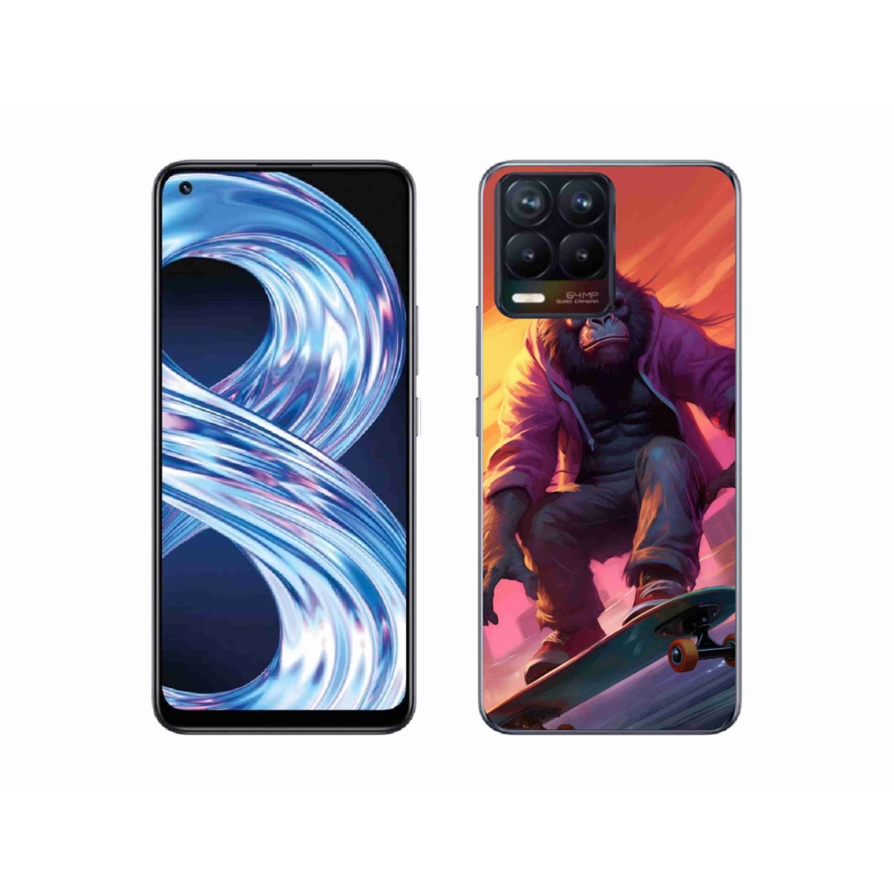 Gélový kryt mmCase na Realme 8 Pro - gorila na skateboarde