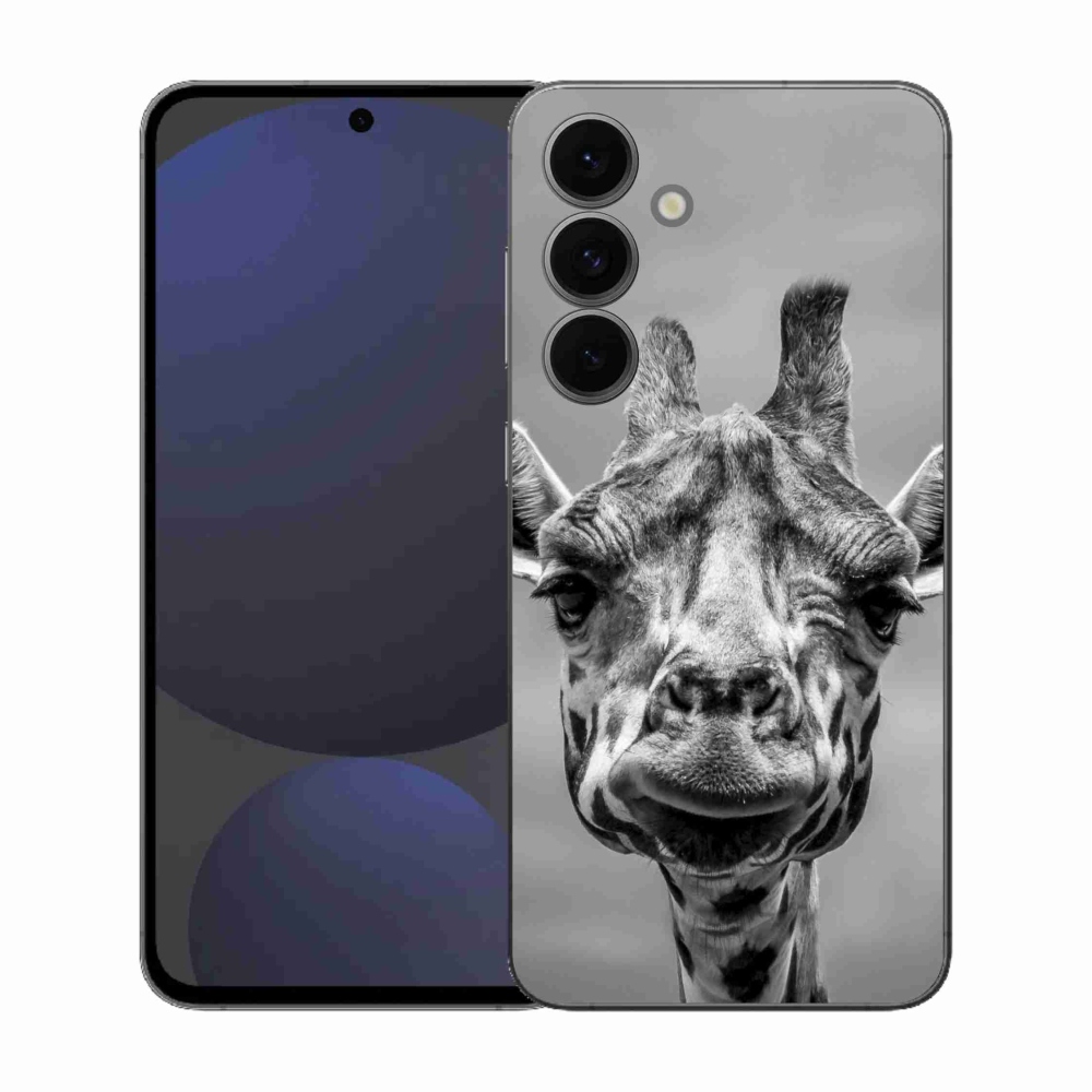 Gélový kryt mmCase na Samsung Galaxy S25 FE - čiernobiela žirafa