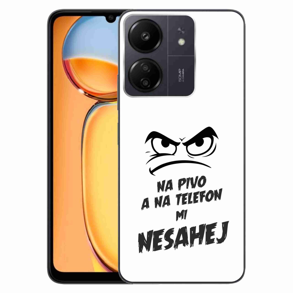 Gélový kryt mmCase na Xiaomi Poco C65/Redmi 13C - pivný motív 2 biele pozadie