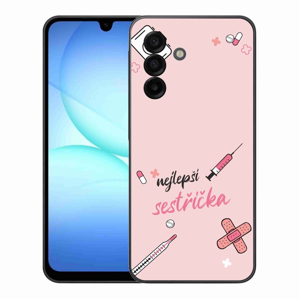 Gélový kryt mmCase na Samsung Galaxy A17 4G/5G - najlepšia sestrička ružové pozadie