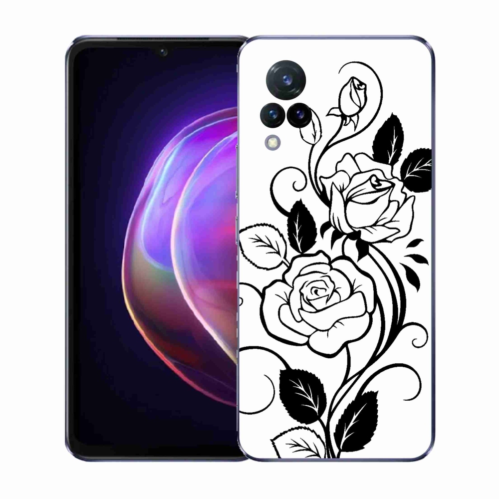 Gélový kryt mmCase na Vivo V21 4G/5G - čiernobiela ruža