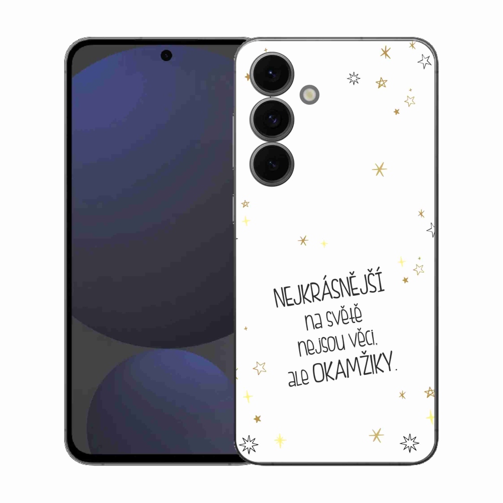 Gélový kryt mmCase na Samsung Galaxy S25 FE - citát 4 biele pozadie