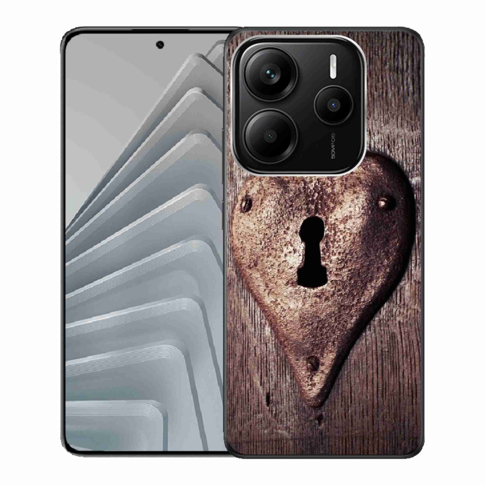 Gélový kryt mmCase na Xiaomi Redmi Note 14 5G - zámok vo tvaru srdca