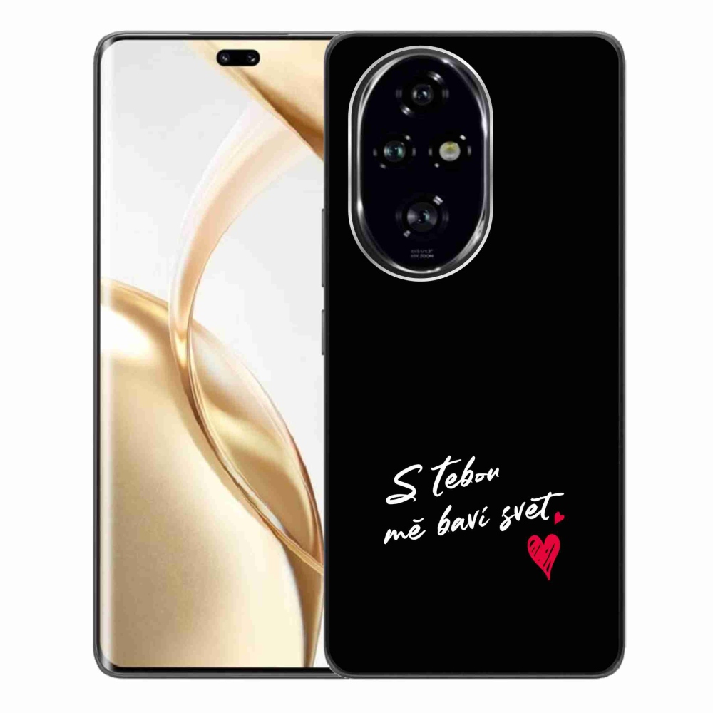 Gélový kryt mmCase na Honor 200 Pro 5G - zamilovaný text 1 čierne pozadie