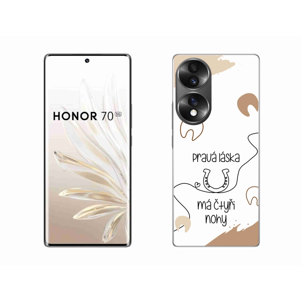Gélový kryt mmCase na Honor 70 - konský motív biele pozadie
