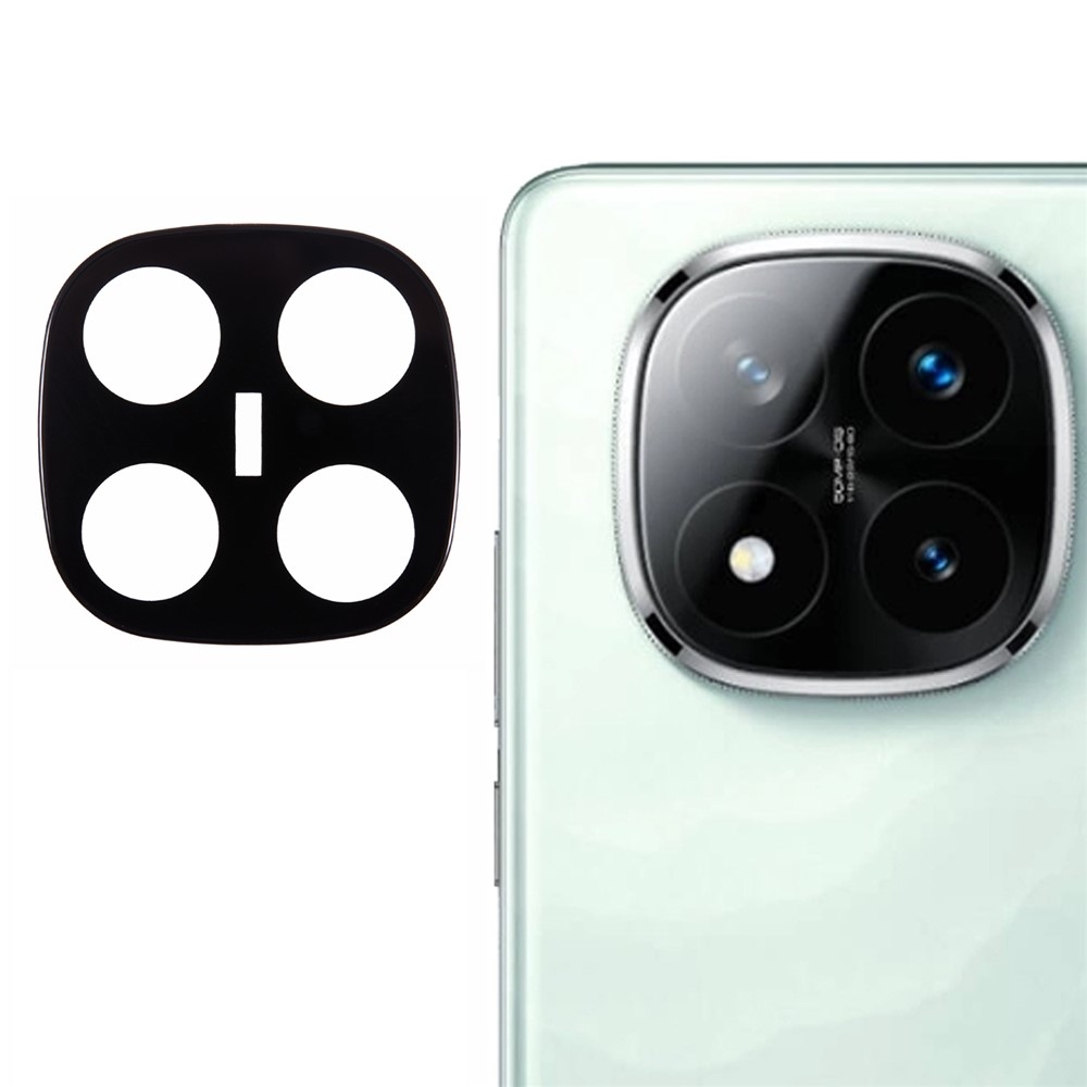 Sklo šošovky fotoaparátu na Xiaomi Redmi Note 14 Pro + 5G - čierne