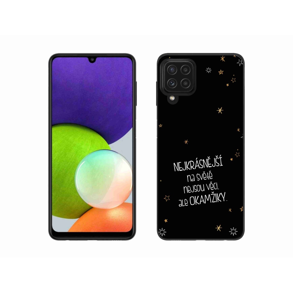 Gélový kryt mmCase na Samsung Galaxy A22 4G - citát 4 čierne pozadie