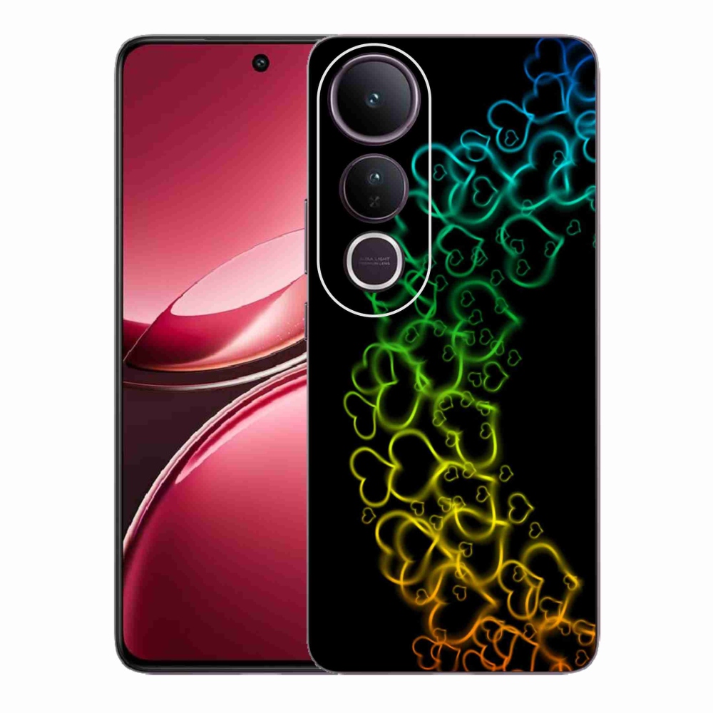 Gélový kryt mmCase na Vivo V50 Lite 4G/5G - farebné srdiečka