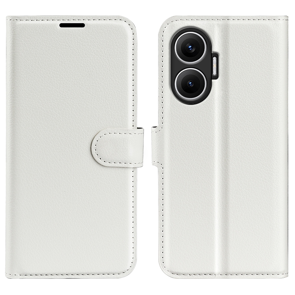 Litchi knižkové púzdro na Xiaomi Poco F7 5G - biele