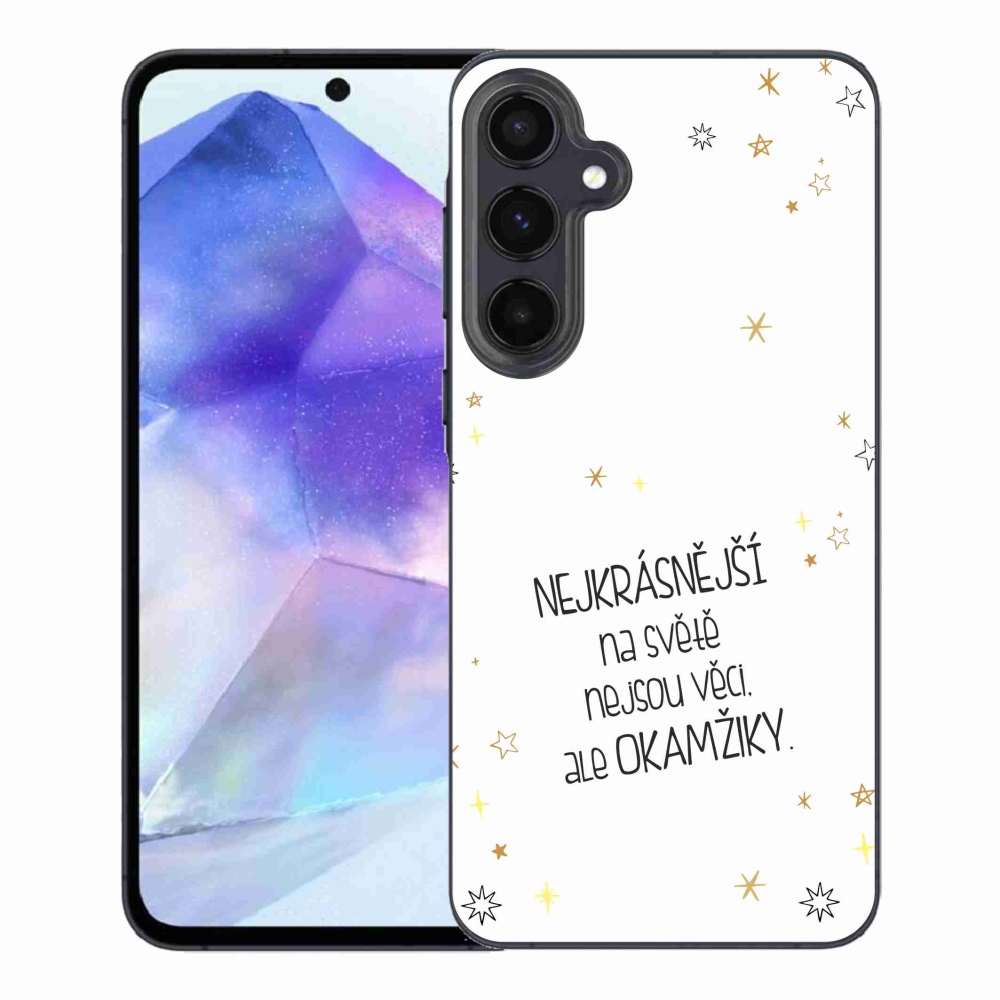 Gélový kryt mmCase na Samsung Galaxy A55 5G - citát 4 biele pozadie