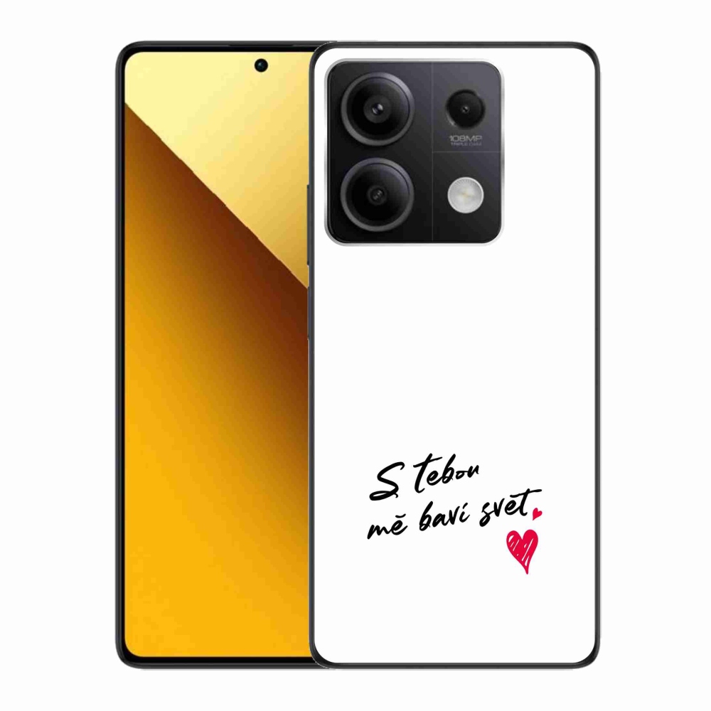 Gélový kryt mmCase na Xiaomi Redmi Note 13 5G - zamilovaný text 1 biele pozadie