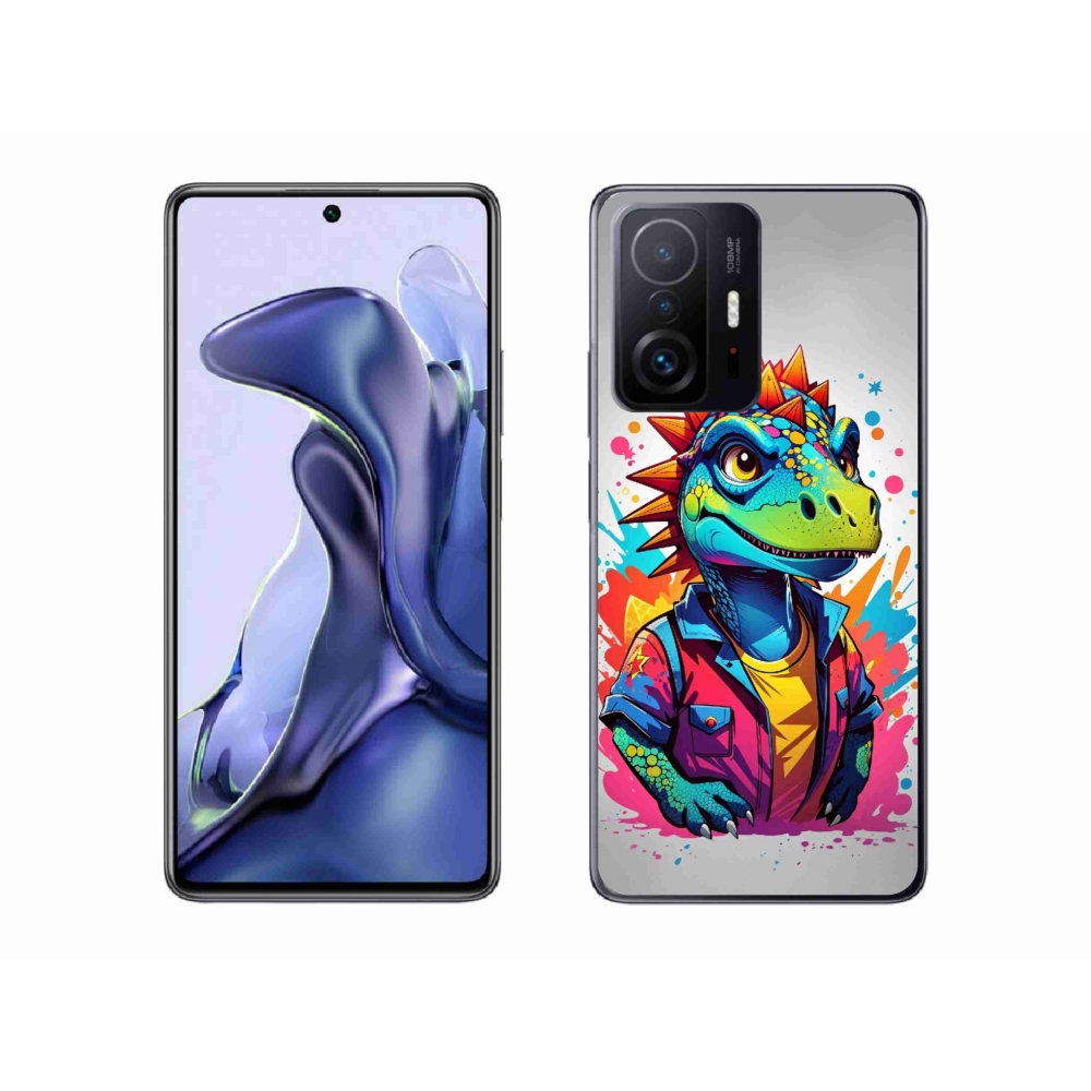 Gélový kryt mmCase na Xiaomi 11T Pro - farebný dinosaurus