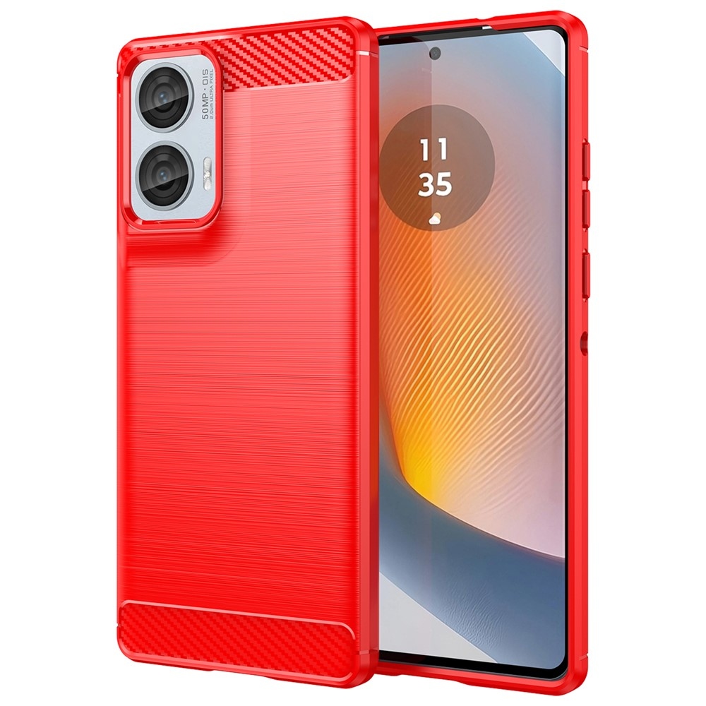 Carbon odolný gélový obal na Motorola Moto G85 5G - červený