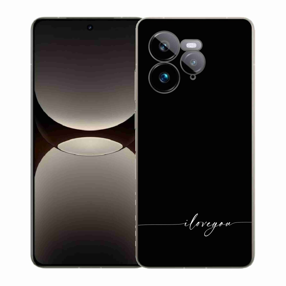Gélový kryt mmCase na Realme GT 7 Pro 5G - I love you čierne pozadie