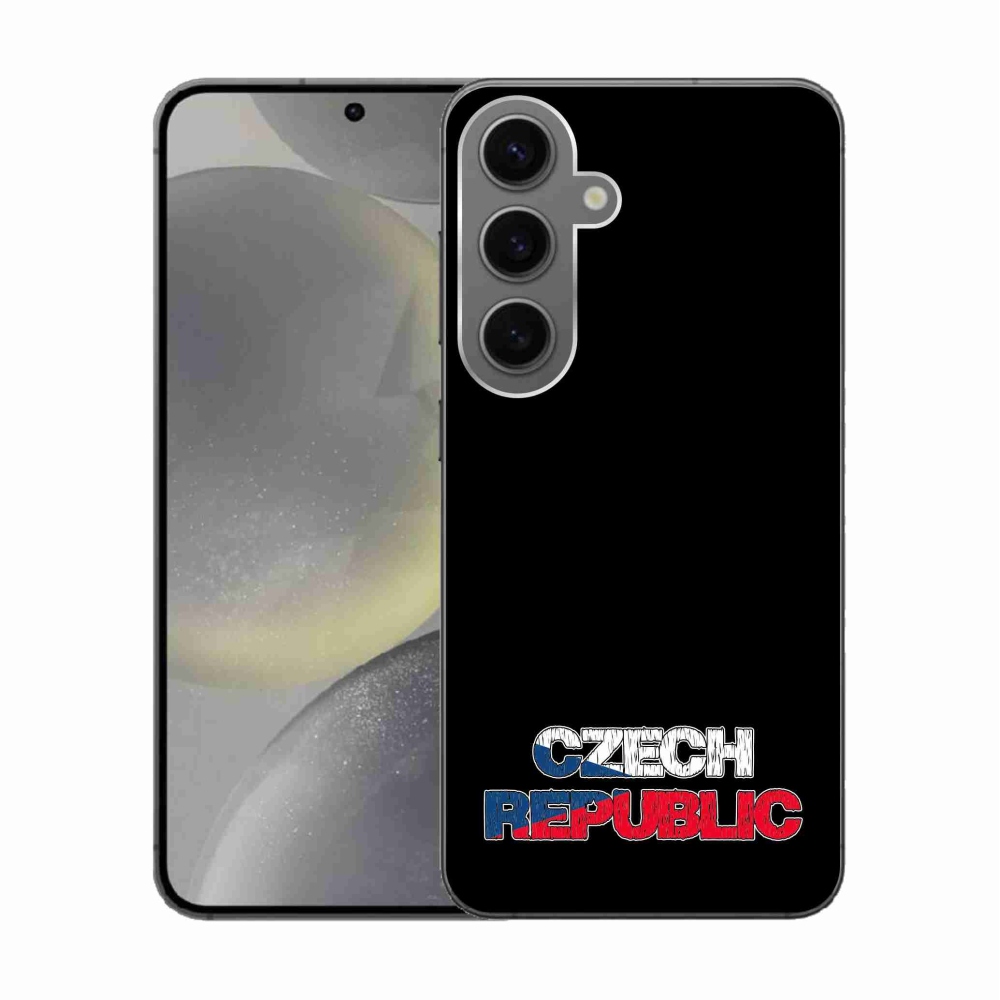 Gélový kryt mmCase na Samsung Galaxy S24 - Czech Republic čierne pozadie