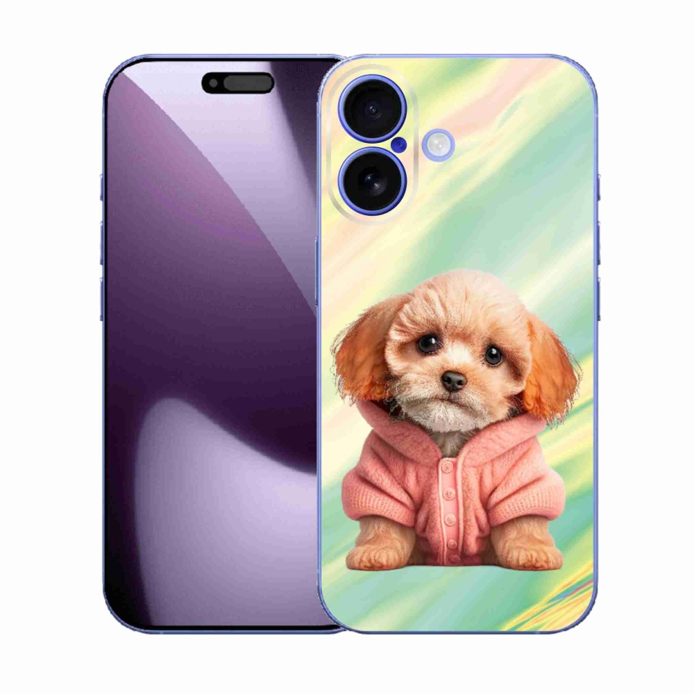 Gélový kryt mmCase na iPhone 17 - šteňa vo svetri
