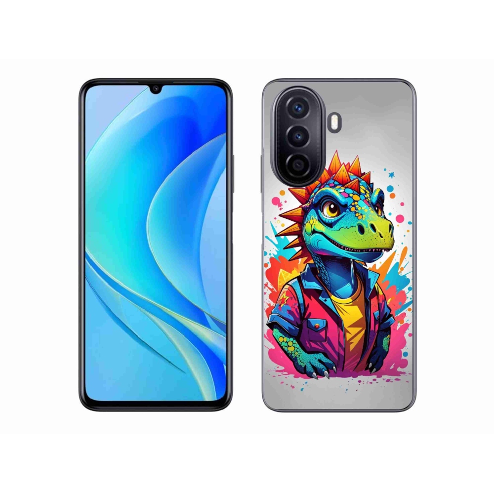 Gelový kryt mmCase na Huawei Nova Y70 - barevný dinosaurus