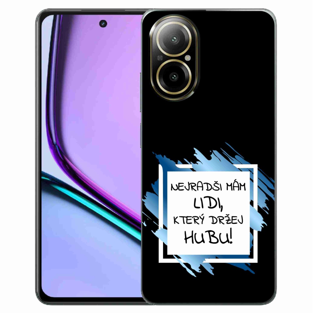 Gélový kryt mmCase na Realme C67 - vtipný text 7 bieločierne pozadie