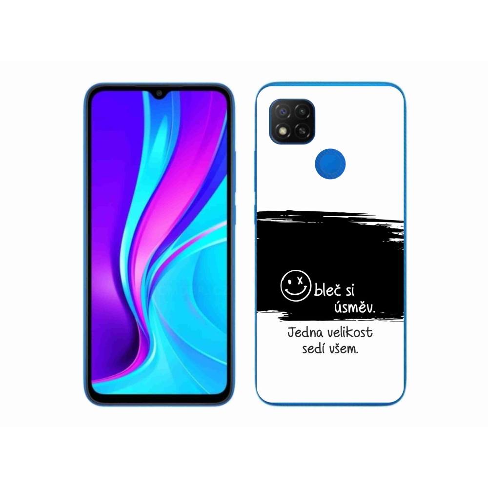Gélový kryt mmCase na Xiaomi Redmi 9C - vtipný text 8 čiernobiele pozadie