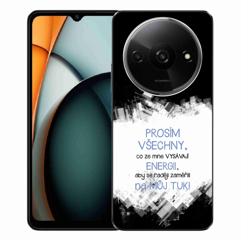 Gélový kryt mmCase na Xiaomi Redmi A3 - vtipný text 1 modrý