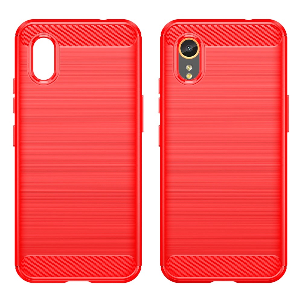 Carbon odolný gélový obal na Samsung Galaxy Xcover 7 - červený